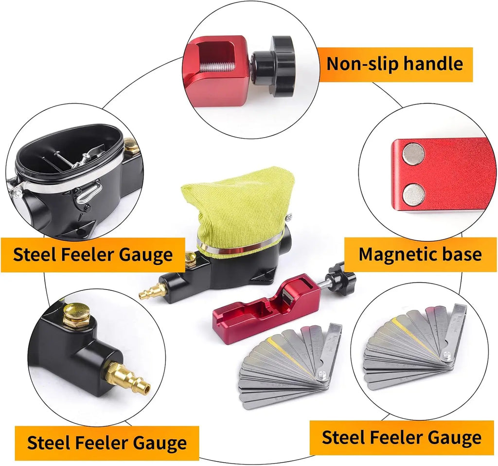 Spark Plug Gap Tool & Pneumatic Spark Plug Cleaner Kit - Air Sandblaster Cleaning Tool for Most 10,12,14, 16mm Spark Plugs