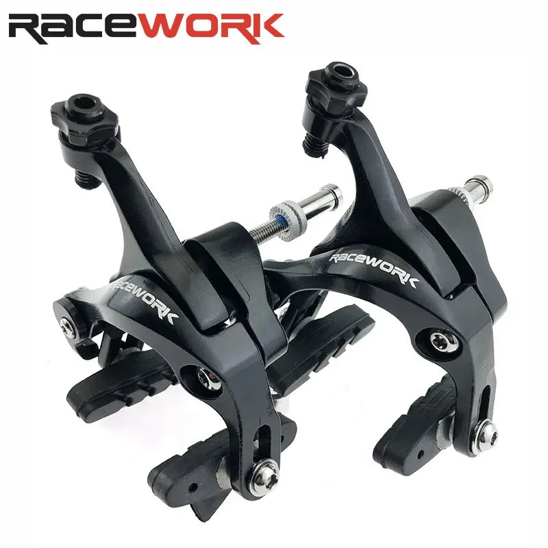 Dual Pivot Side Pull Caliper Brake Set – Front & Rear Rim Brakes with Pads for Road Racing Bikes