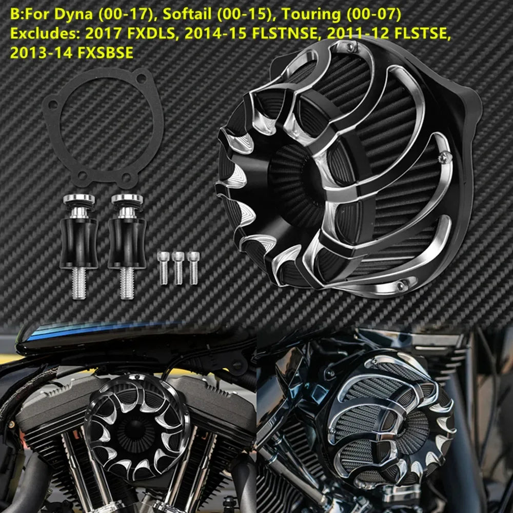 Motorcycle Air Filter Cleaner Intake Filter Grey Element For Harley Sportster XL Dyna Touring Street Electra Road Glide Softail
