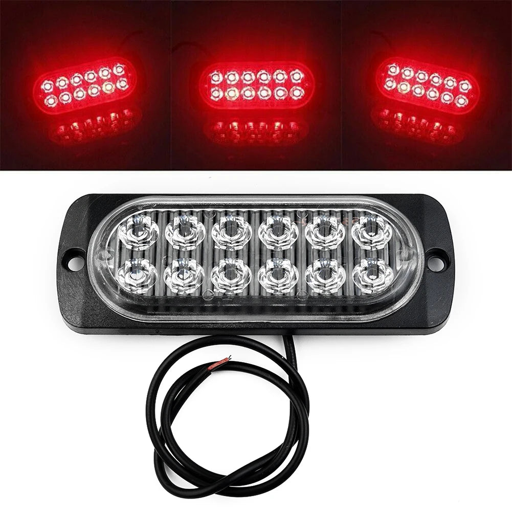 2Pcs 12V-24V Universal Car Rear Red Fog 12 Led Lamp Light      For Truck Car Van Bus Cab LED Urgent Light Automobile Accessories
