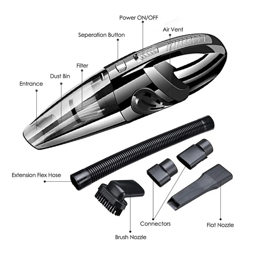 Portable Wireless Vacuum Cleaner 6000pa Powerful Suction Rechargeable Handheld Vacuum Cleaner Quick Charge for Car Home Pet Hair