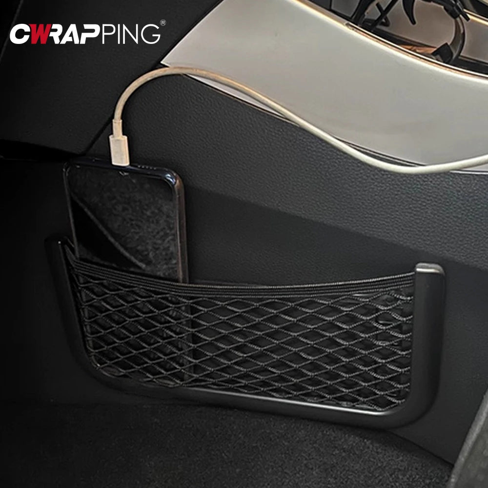 Car Organizer Mesh Storage Bag Net Pocket Mobile Phone Holder Multi Function Car Storage Net for RV Truck SUV Car Accessories