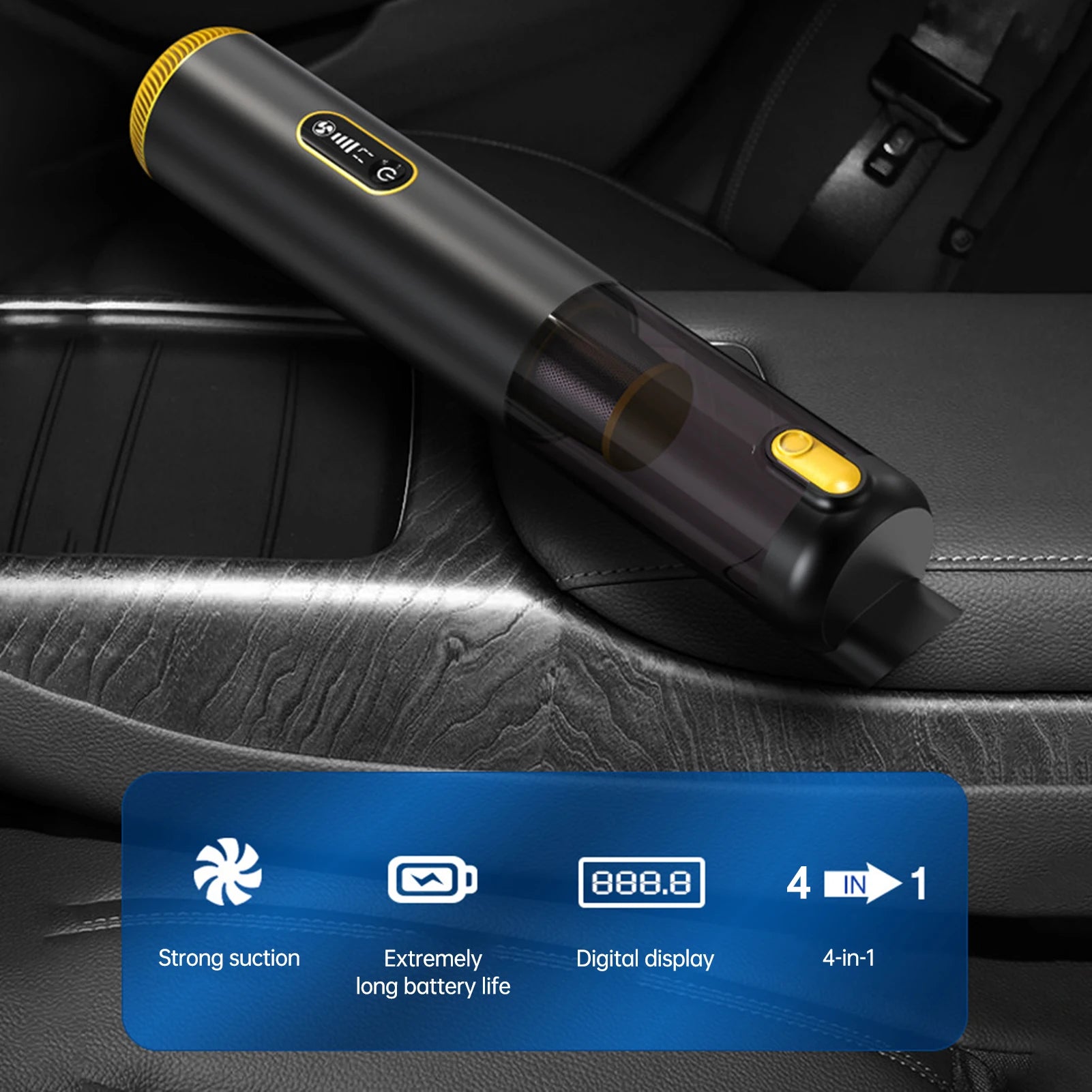 Car Vacuum Cleaner Cordless Handheld Max 18000Pa Suction 4 in 1 Multi Functional Portable Vacuum for Home Car Office
