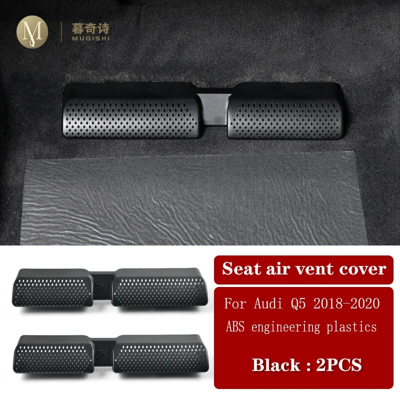 For Audi Q5 2018-2023 Car interior Air conditioning vent Protective cover Vent Cover Rear Seat anti dust Accessories refit ABS