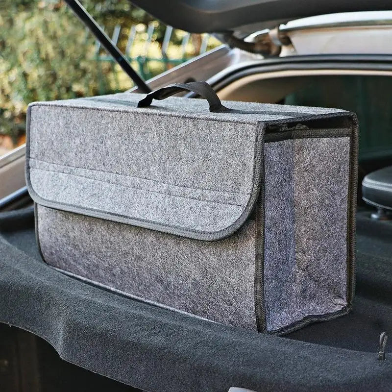 Large Anti-Slip Organizer For Car Trunks – Soft Felt Storage Box With Compartments