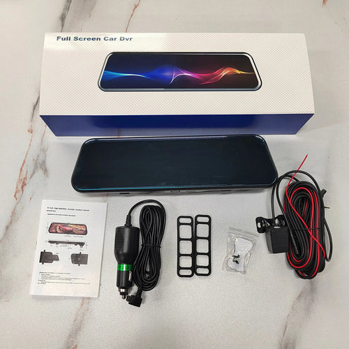 2K 10 Inch Dash Cam DVR Car Front and Rear Dual Camera Mirror Recorder HD Dashboard Video Night Vision WiFi Parking Monitor