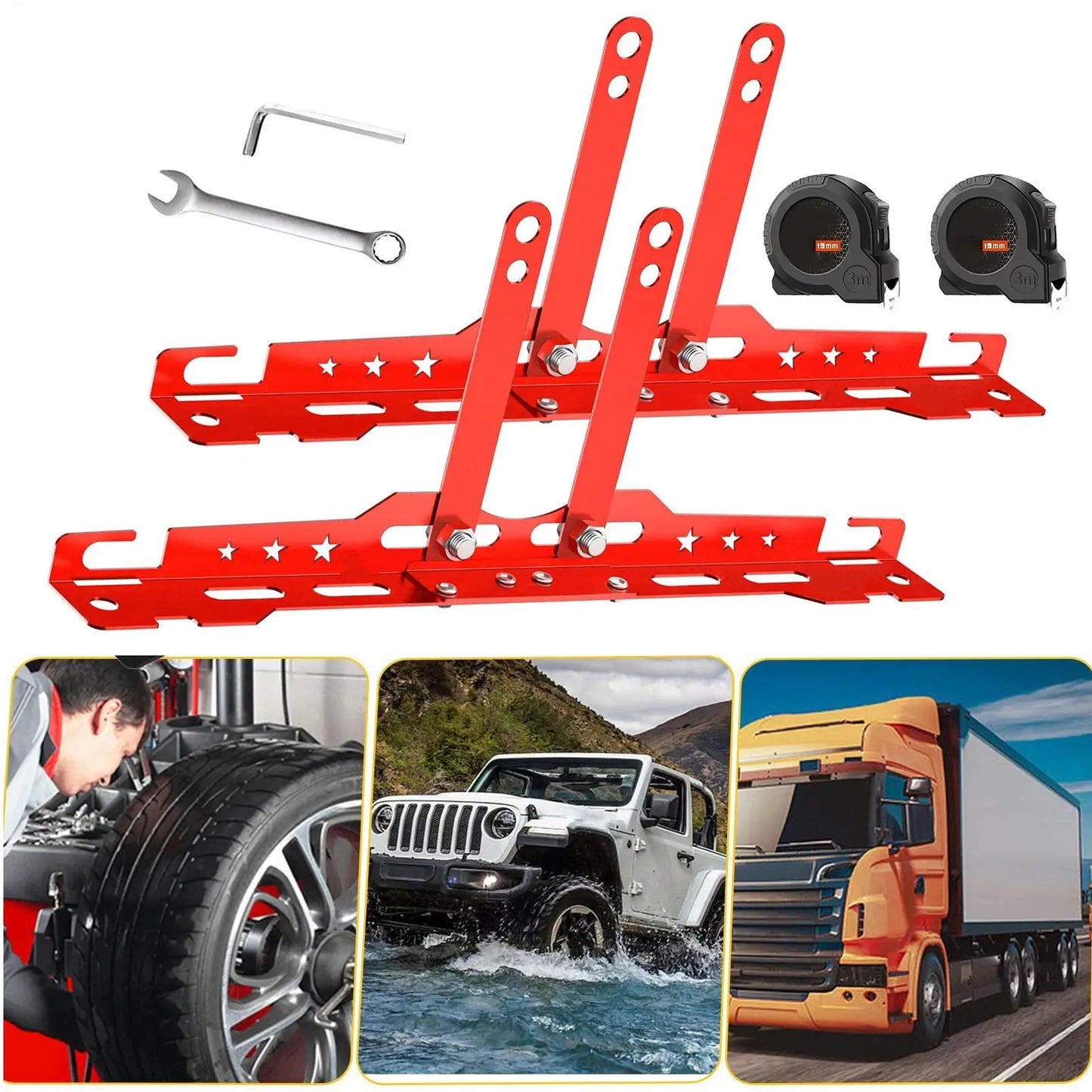 Front End Alignment Tool Heavy Duty Alignment Plates Wheel Accessories & Parts for Garage Truck Commercial Car Workshop Bike