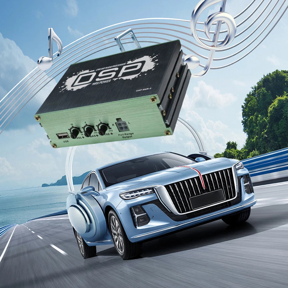 Car DSP Digital Audio Processor 6-Channel Output DSP Car Power Amplifier Audio Digital Sound Processor for Car Audio Enhancement