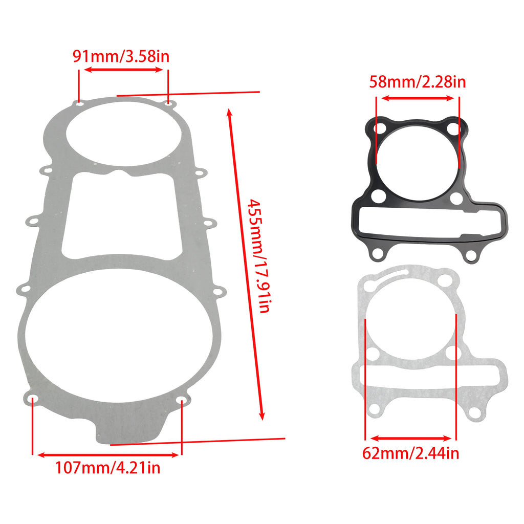 Motorcycle Complete Gasket Sets For GY6 150cc Long Case Engine Parts 152QMI 157QMJ Moped Scooters ATV Go-Karts Accessories