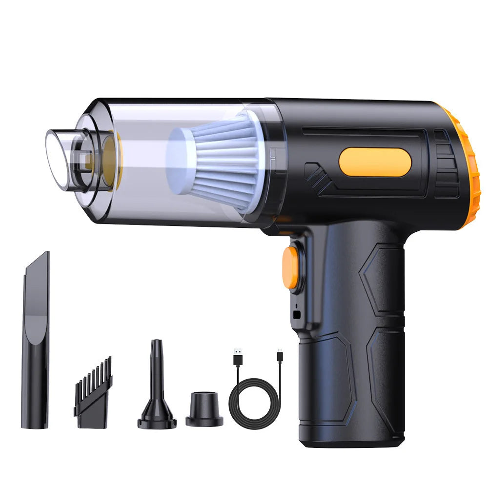 Powerful Suction Wireless Vacuum Cleaner, Car Portable TYPE-C Fast Charge Wet & Dry Mini Cleaner, Compact Durable Practical