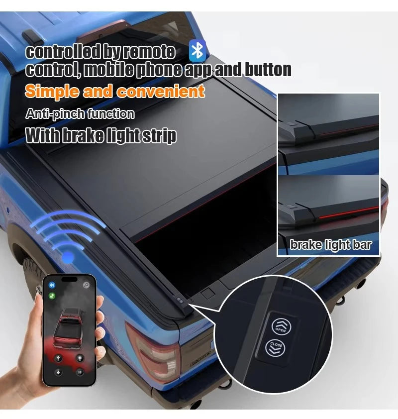 Electric Retractable Roll Cover Roller Shutter Lid Truck Bed Tonneau Cover for Pickup Trucks for Shark 6 2024-2025