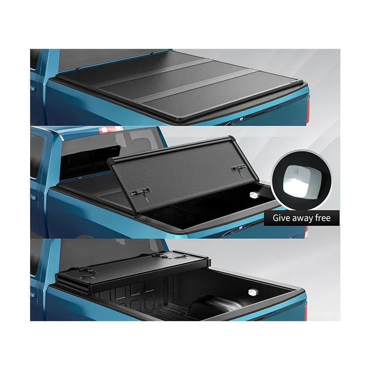 Hard Manual Truck Bed Cover for Ford F150 Waterproof Black Hard Tri-fold Tonneau Cover