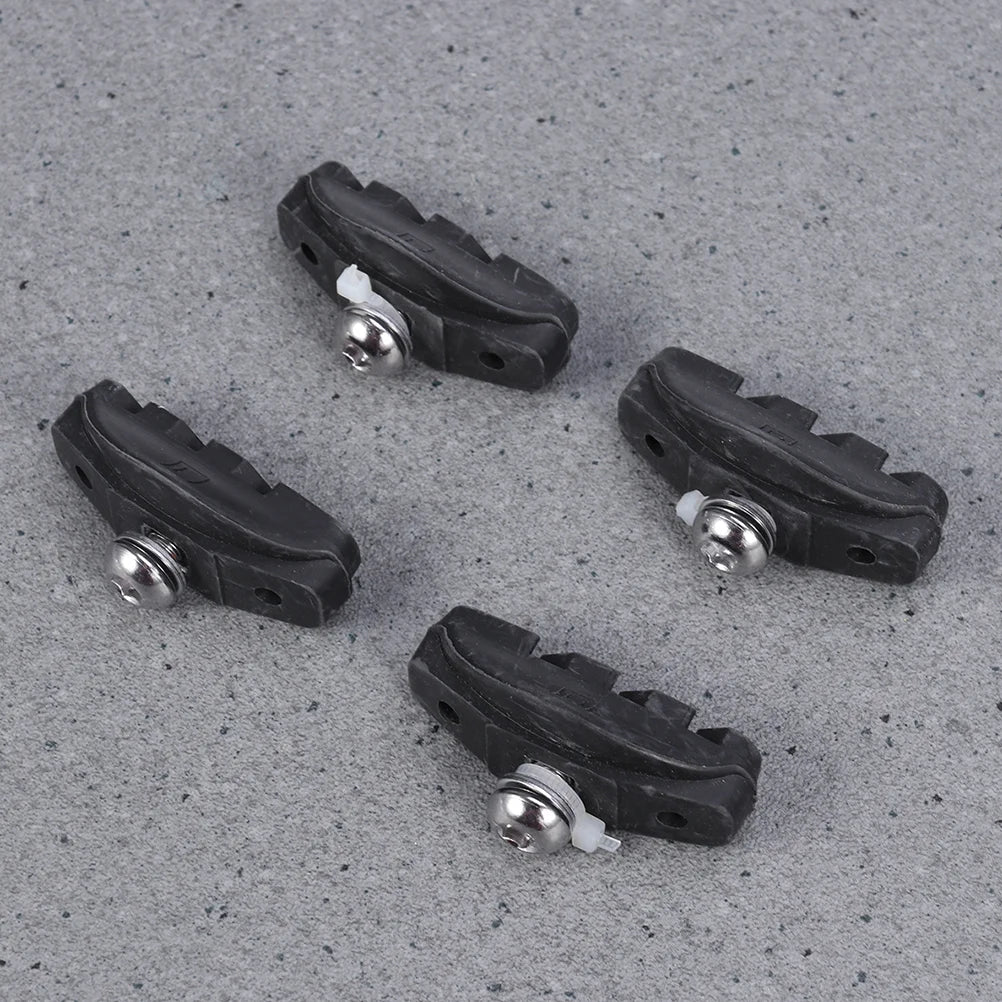 C Brake Pads V Shaped Grooved Rubber Wear Resistant Noise Reduction Design Universal Fit For Road Mountain Bikes Compatible