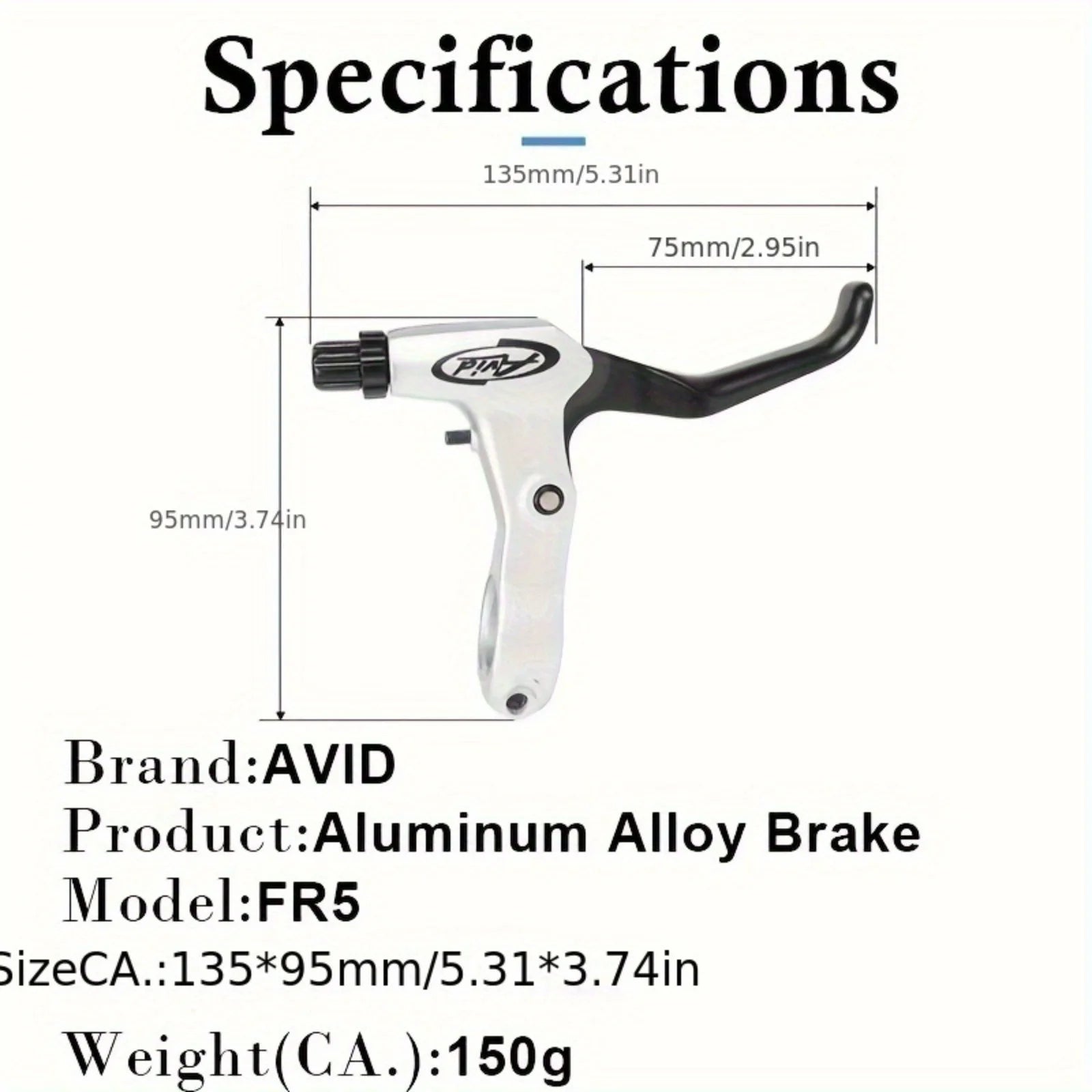 AVID FR5 Brake Lever - Aluminum Alloy for Road & MTB (V/Disc Compatible, SRAM)