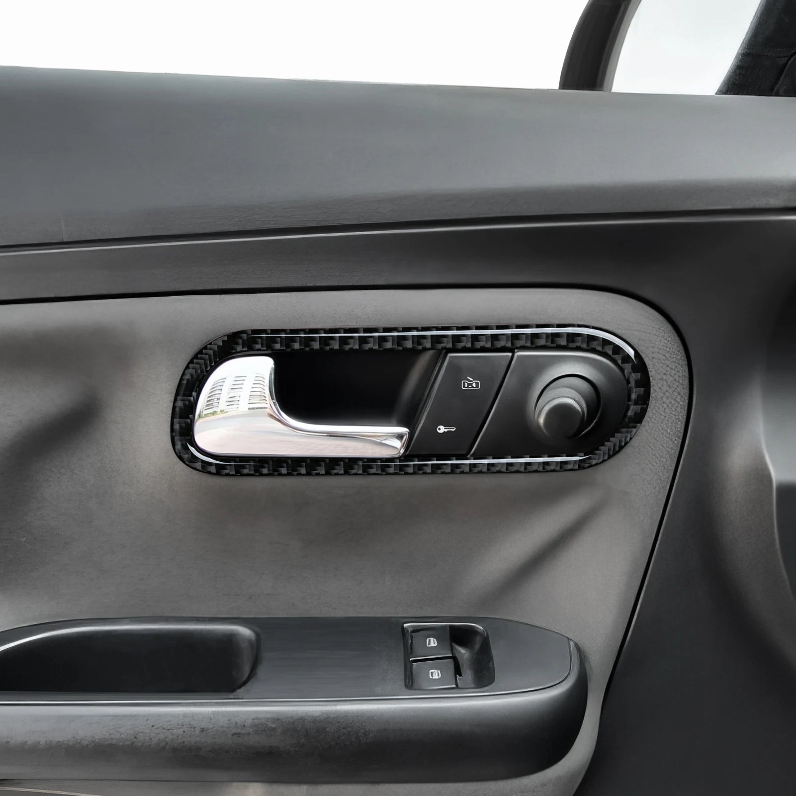 For SEAT Cordoba Ibiza 6L (2002-2009) Trim Accessories. Carbon Fiber Interior Sticker. Car Inner Door Bowl Panel.