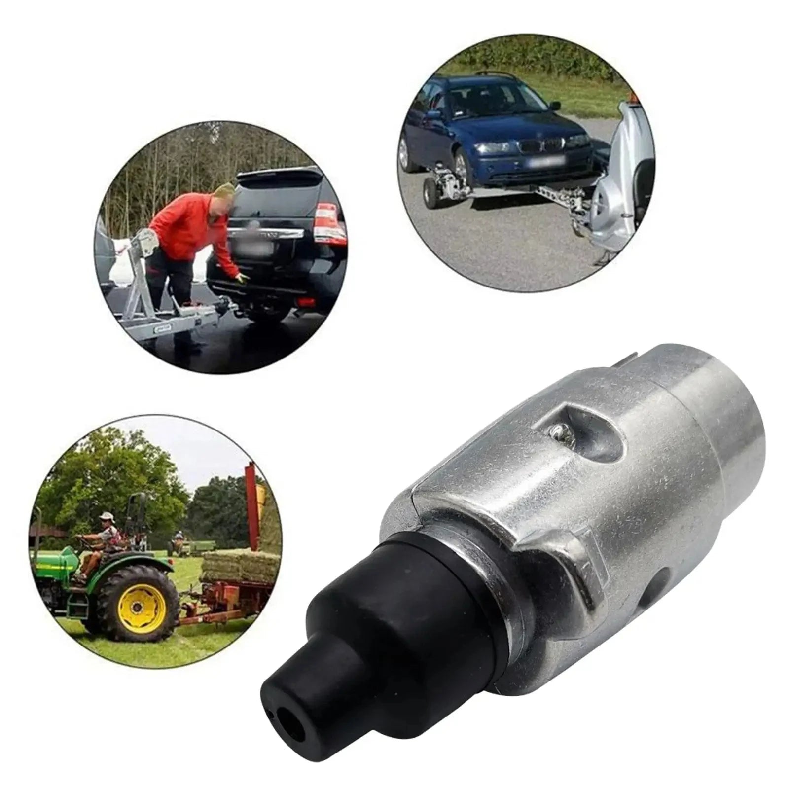 7 Pin Aluminium Alloy Plug Trailer Truck Towing Electrics Durable 12V Connector EU Plug Professional Replacement For Truck