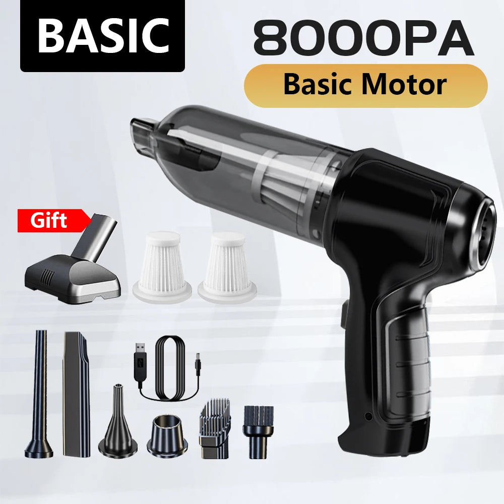 95000PA Car Vacuum Cleaner Powerful Cleaning Machine Car Accessories Home Auto Robot Wireless Cleaner Appliance Strong Suction
