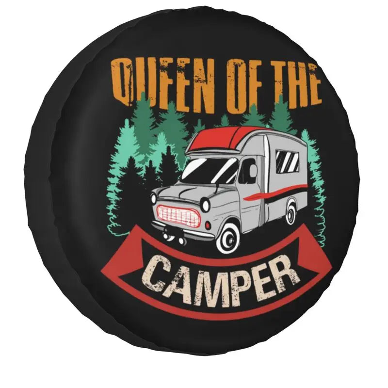 Funny Adventure Camper Travel Tire Cover for Car Wheel Protector Covers Universal for Trailer SUV Truck Camper Travel Trailer