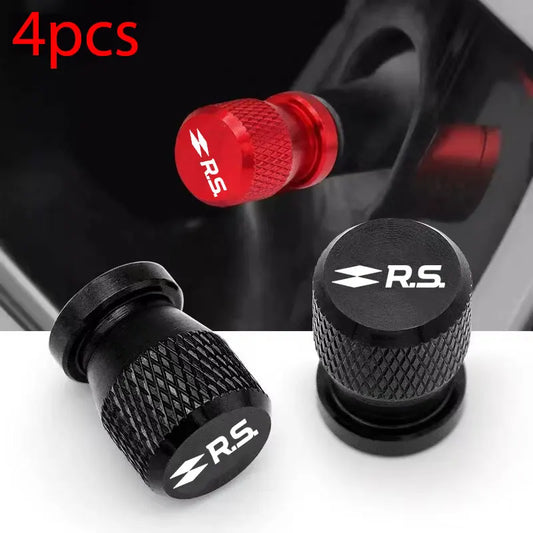 For Renault RS Clio Scenic Logan Megane Koleos Sandero Safrane Car Wheel Tire Valve Caps Tyre Stem Covers Airdust Waterproof