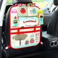 Cartoon Backseat Car Organizer Mats Back Seat Organizers Storage Bag Tissue Holder for Kids Car Seat Travel Road Trip Essentials