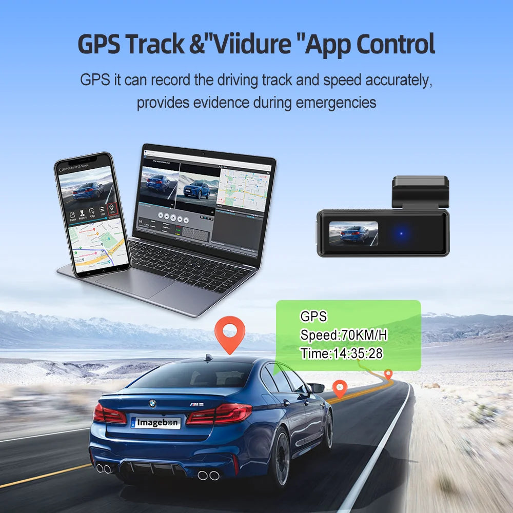 Imagebon Q7 4K Dash Cam with ADAS Car DVR 1.47″ Dash Camera Wifi AR Real-Time Navigation Voice Control