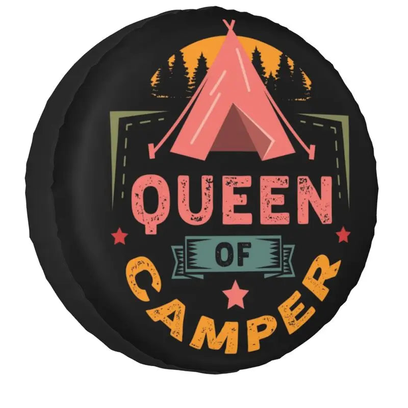 Funny Adventure Camper Travel Tire Cover for Car Wheel Protector Covers Universal for Trailer SUV Truck Camper Travel Trailer