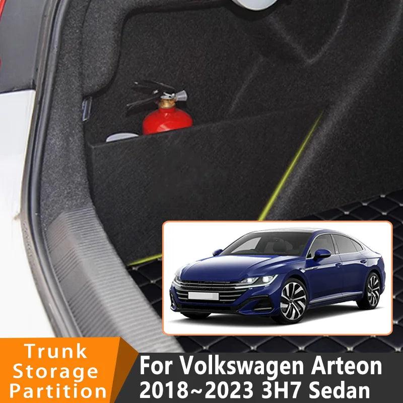 Auto Accessories For Volkswagen Arteon 2018~2023 3H7 Sedan Car Organizer Trunk Side Partition Trunk Interior Storage Box Parts