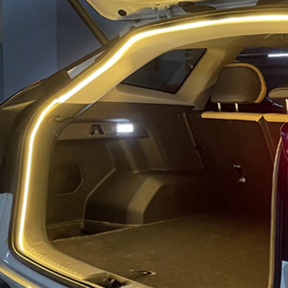 LED Car Trunk Light Strip Car High Brightness Trunk Lighting Ambient Light Interior Decor No Drilling Automatic Tail Box Light