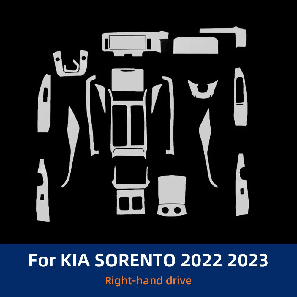 For Kia Sorento 2022 2023 Anti-scratch Car Interior Navigation Door Center Console Dashboard TPU Protector Film Accessories