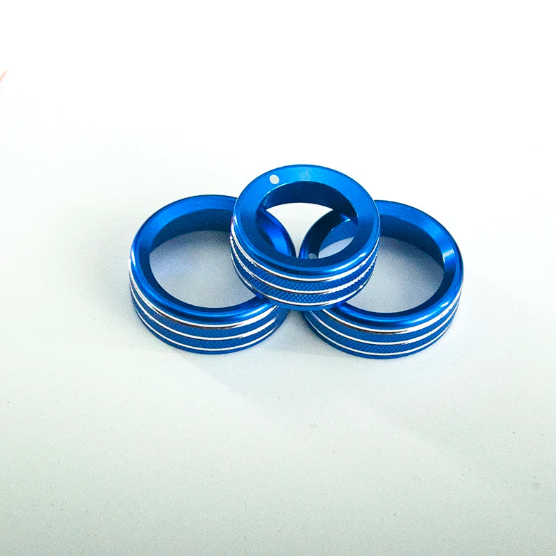 Car Dashboard A/C Control Knobs Decoration Ring Metal Trim Cover For Alfa Romeo MITO 2012-2018 Interior Accessories