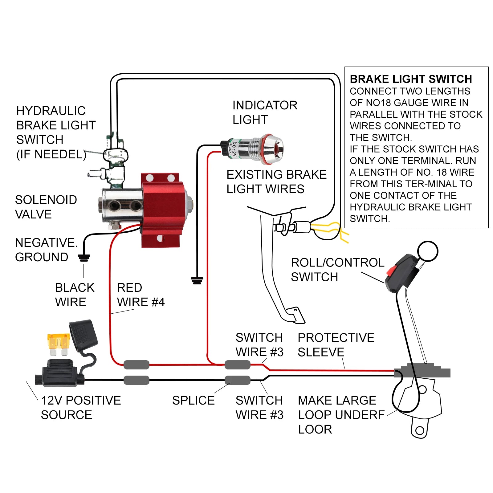 Car Front Brake Line Lock Kit Universal 12-24V Heavy Duty Type Roll Control Hill Holder Kit Hydraulic Park Lock Bracket Switch