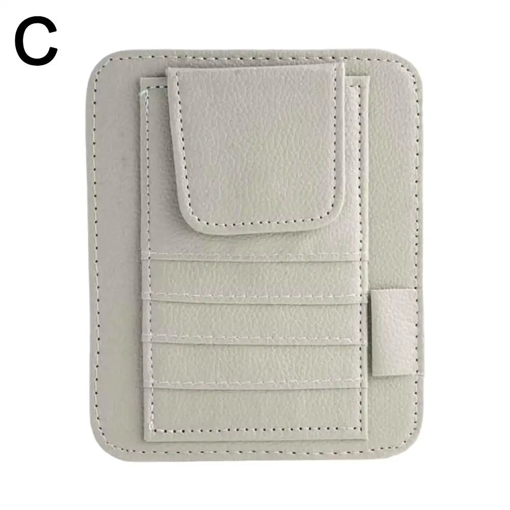 Car Sun Visor Organizer Multi-Pocket Business Card Storage Management Sunglasses Holder Visor Holder For Car Interior