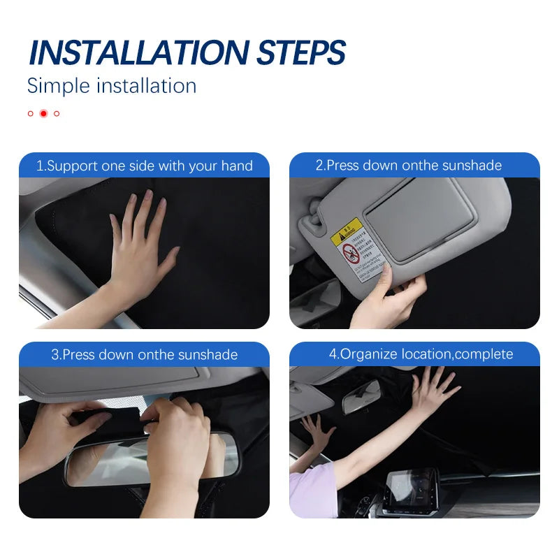 Car Windshield Sun Shade For Ford F-150 Raptor Sunshade Summer Visor Protector Foldable Blocks UV Rays Protection Accessorie