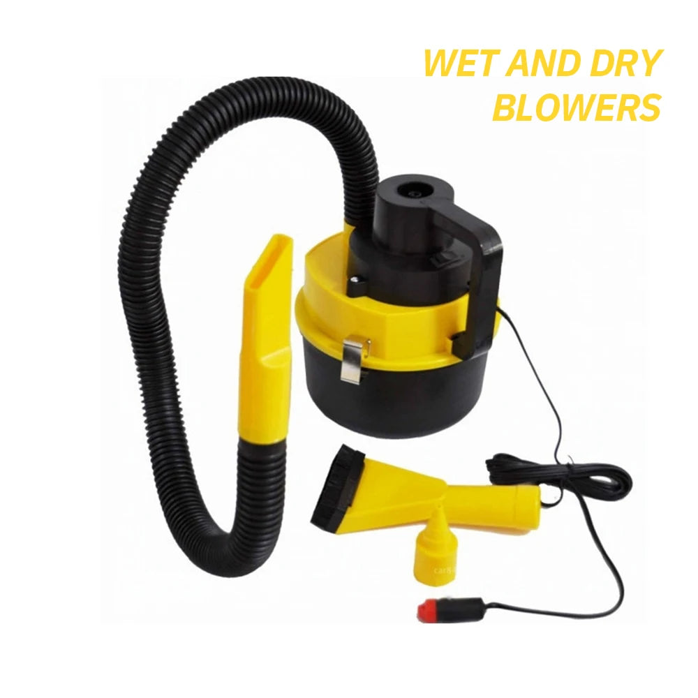 Portable 12V Car Vacuum Cleaner Wet & Dry Canister Vacuum High Power Motor Cleaning Machine for Car Interior Dirt & Liquid