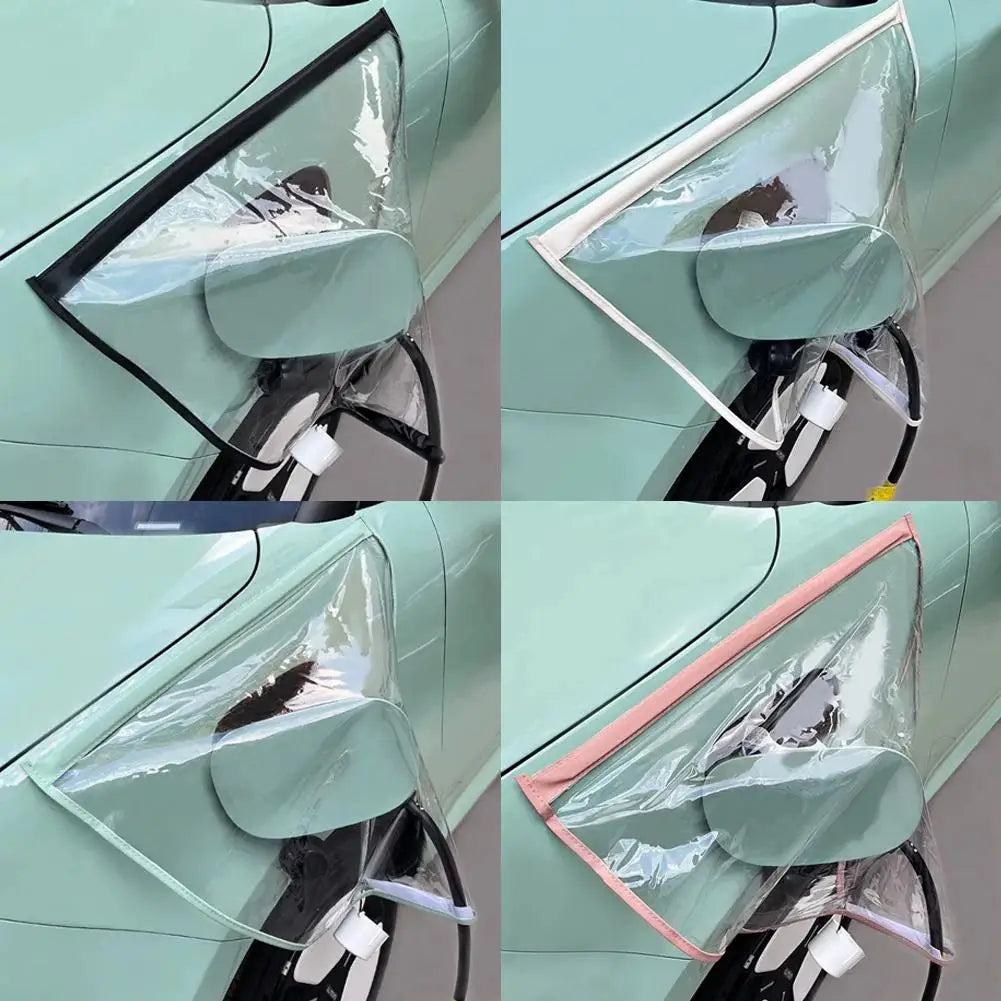 Electric Vehicle Charger Port Rainproof Cover, Waterproof PVC Plug Cover With Magnetic Stripe, Universal Fit For All EVs C5X1