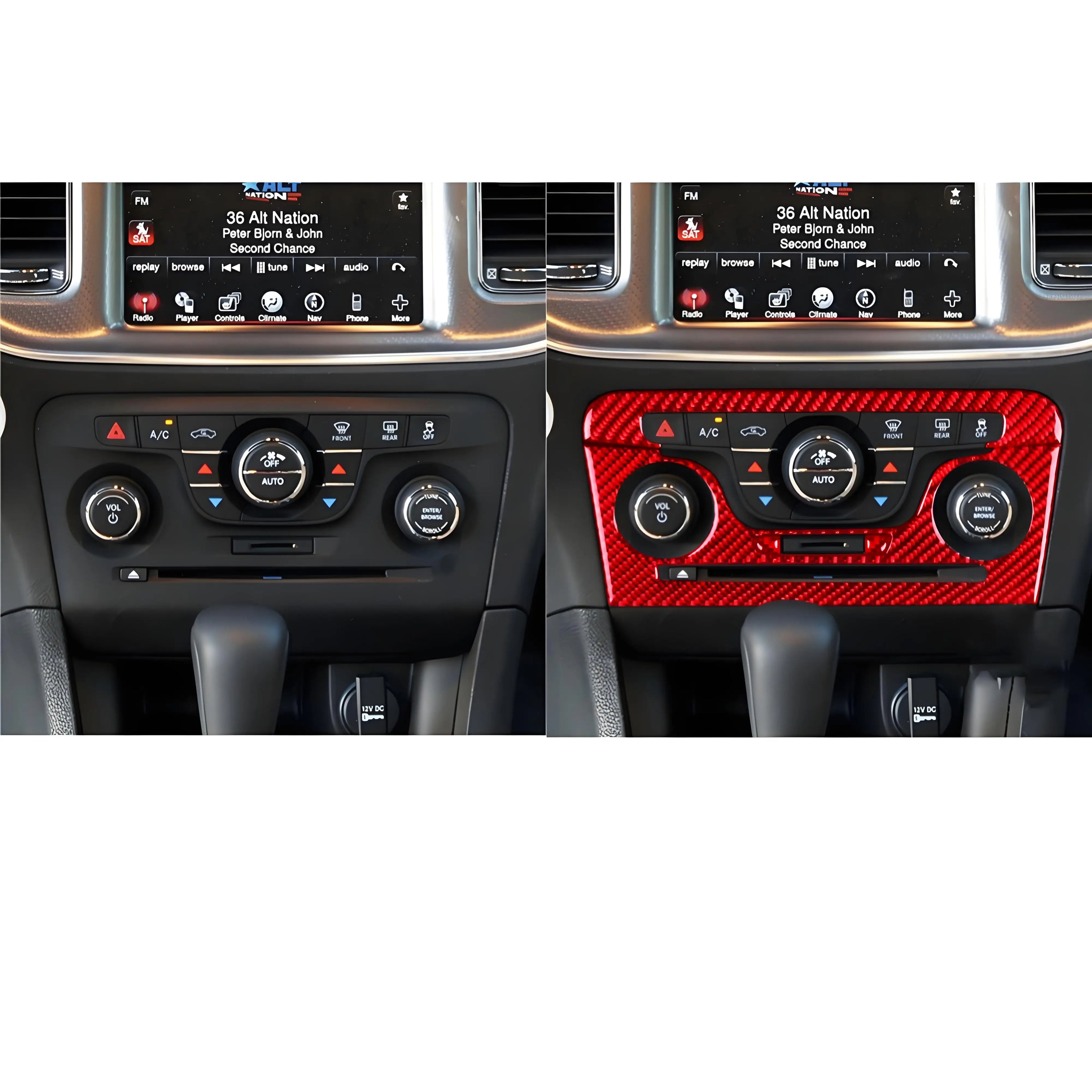 Car Interior Accessories For Dodge Charger 2011 2012 2013 2014 Carbon Fiber Decorative Stickers Dashboard Speedometer Cover Trim