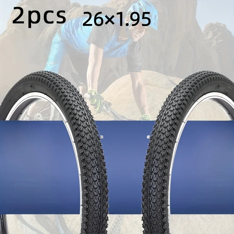 2-Pack Bike Tires 26x2.125/26x1.95,Durable Bicycle Replacement Tyre Set for MTB Road Trail Riding,Wear-Resistant Rubber Cycling