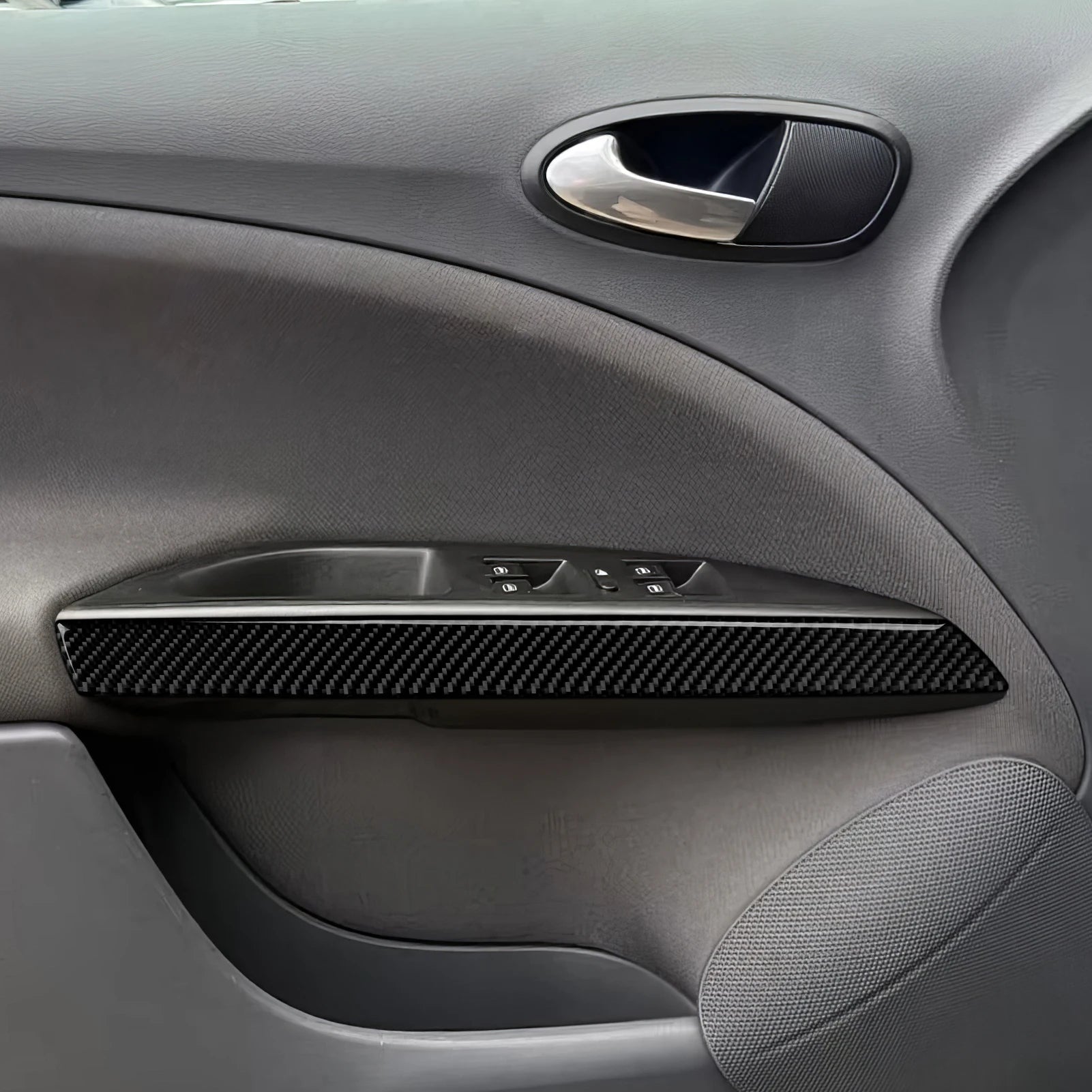 For Seat Altea Toledo (2004-2015) Trim Accessories, Carbon Fiber Interior Sticker, Car Door Armrest Panel Decoration Strip.