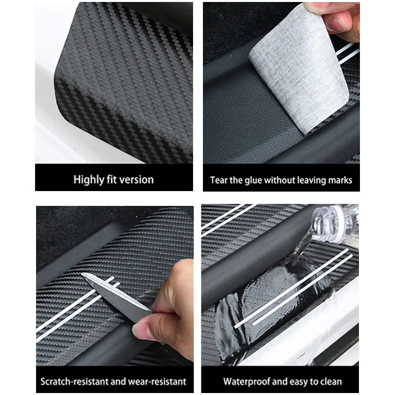 Car Rear Trunk Protection Strip for Volvo V90 v 90 Leather Threshold Pedal Trunk Bumper Guard Plate Anti-Scratch Sticker Decal