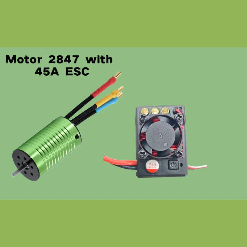 Waterproof brushless motor 2847 4000KV with 35A or 45A ESC, SCY 16101 Pro 16102 PRO JJRC Q130 wltoys 1/12 1/14 RC accessoriesDYI