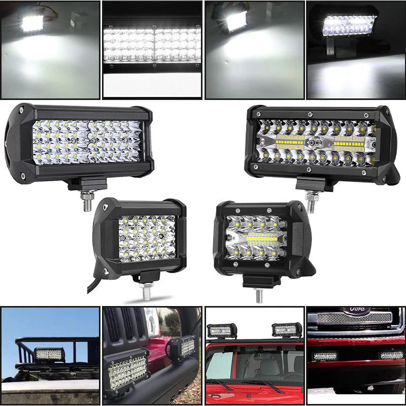 LED Light Bar Car Offroad 4X4 Led Headlights 12-24V Spotlights Ledbar Pods Driving Fog Light for Truck ATV SUV Auto Accessories