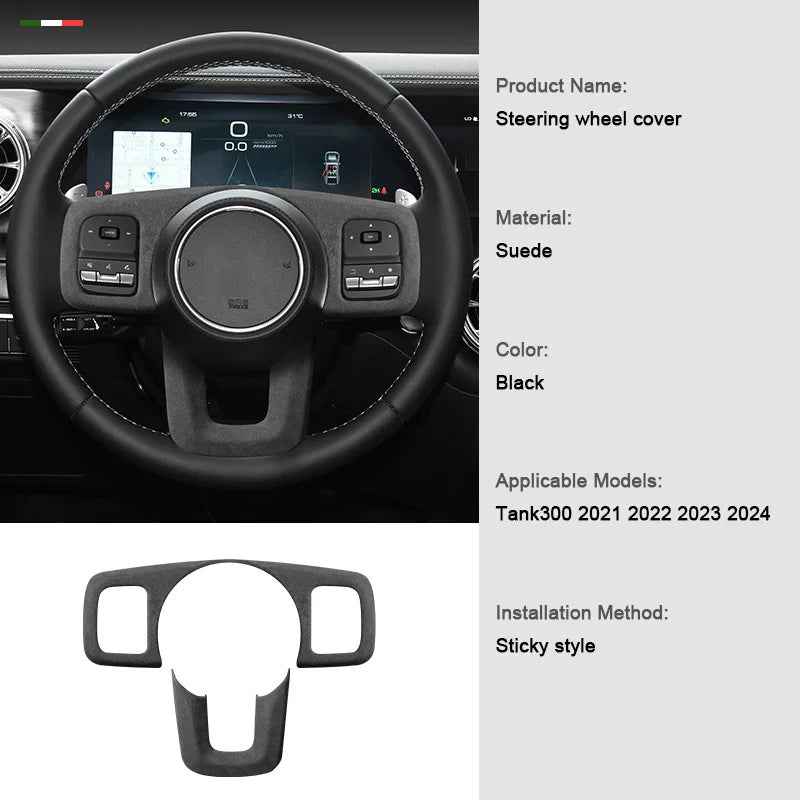 For Great Wall TANK 300 2021-2024 Interior Suede Accessories, Car Center Console AC Gear Shift Panel Air Outlet Trim Frame Cover