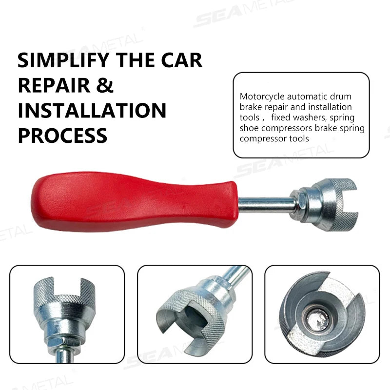 BLALION Car Brake Spring Washer Repair Shoe Compressor Universal Car Drum Hold Down Install Car Repair Tool Handle Tool Parts