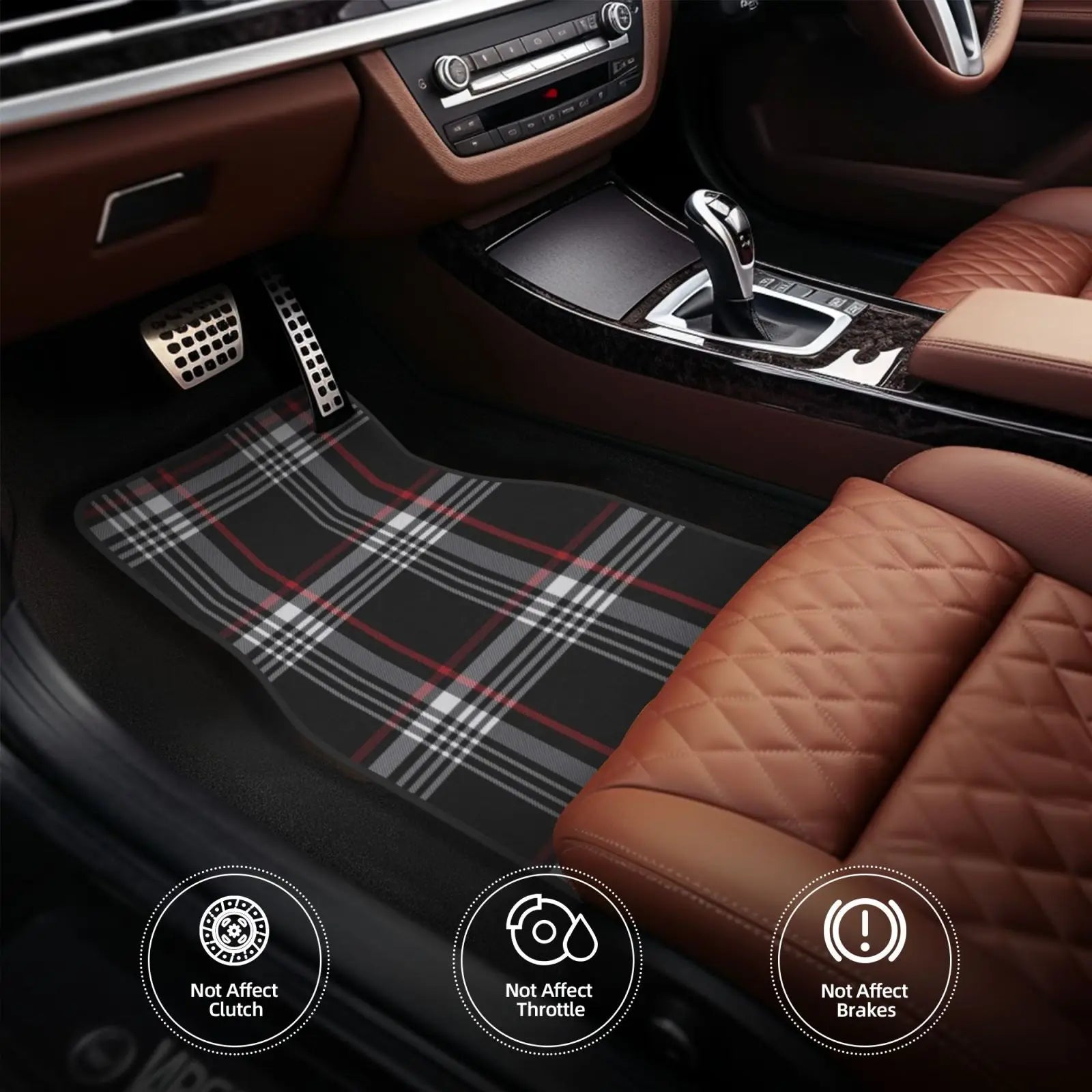 Car Floor Mats 4 Pcs Universal Front and Rear Foot Mats with Non-Slip Rubber Backing Auto Accessories Decor All Weather