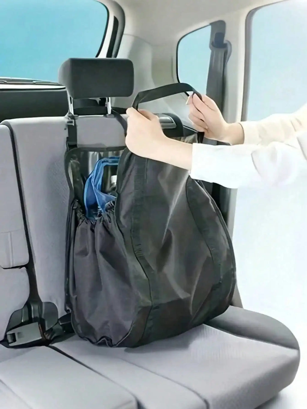 1Pc Car Seat Back Organizer – Large Capacity, Foldable, Washable, with Adjustable Straps, Universal Fit.