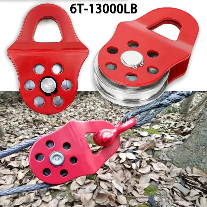 6T Heavy Duty Recovery Winch Snatch Block Towing Pulley Block Offroad Recovery Accessory for Truck Tractor UTV ATV