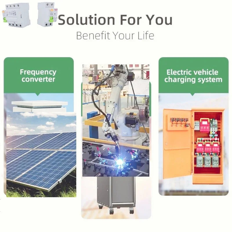 Electric Vehicle EV Charging Pile Residual Current breaker DC RCCB RCD 2P/4P 63A 30mA Type B 6KA CHZFGOLD Din Rail Earth Leakage