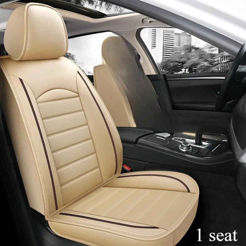 All Season Genuine Leather Full Coverage 5-Seater Car Seat Covers Summer Ready Universal Fit for Cars SUVs Trucks Premium Auto
