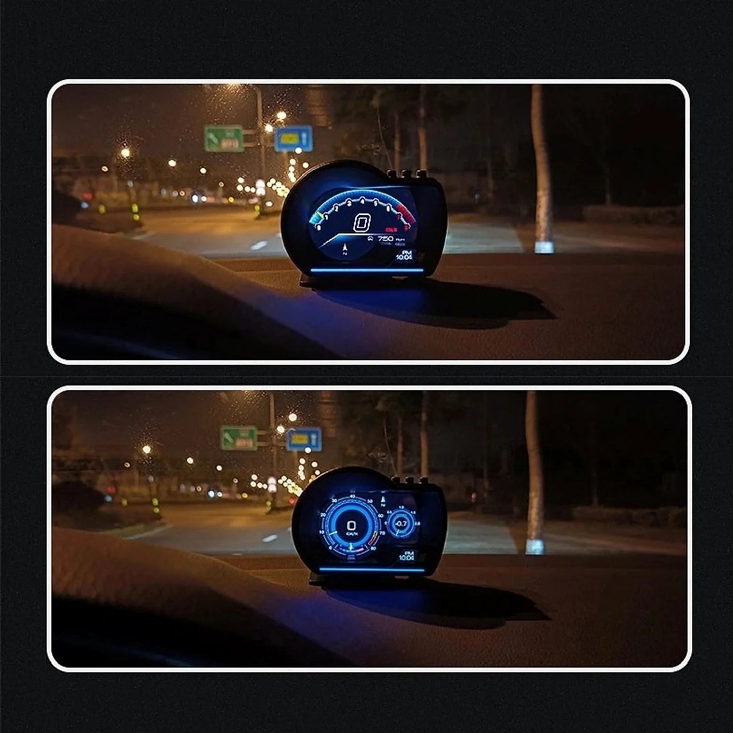Car Smart Head Up Display OBD2 GPS Digital HUD Speedometer Turbo RPM Alarm Head‑Up Displayer