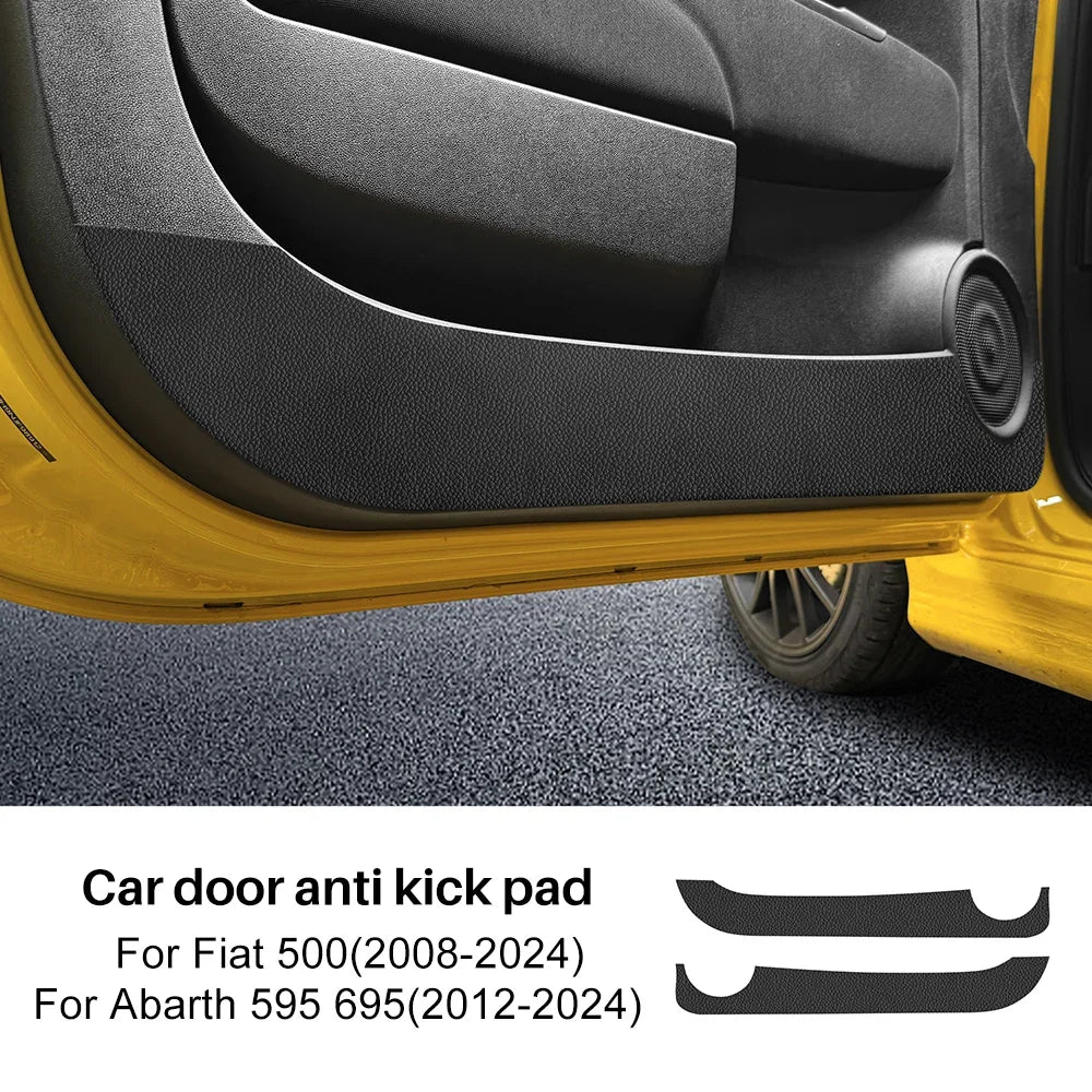 For Fiat 500/500C 2008-2024/500E 2012-2019/Abarth 595 695 2012-2024 Door Anti-kick Pad LHD RHD Car Mat Interior Trim Accessories